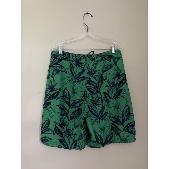 3 For $10 Nautica Mens Size 34 Green Swim Trunk Drawstring Lined Flowers - Picture 2 of 4